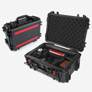 Waterproof Hard Case with Lid Storage Box and Dividers - Black Plastic Precision Instrument Case