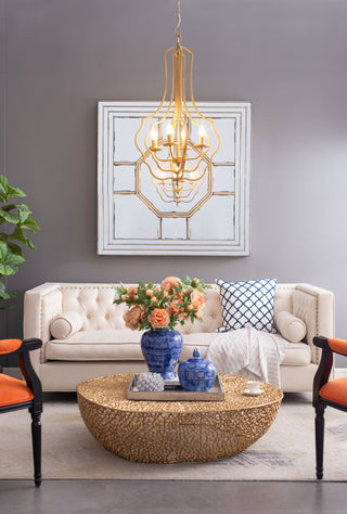 4-Light Metal Chandelier with Adjustable Chain, Modern Hanging Light Fixture for Kitchen, Dining Room, Foyer & Entryway (Bulb Not Included)