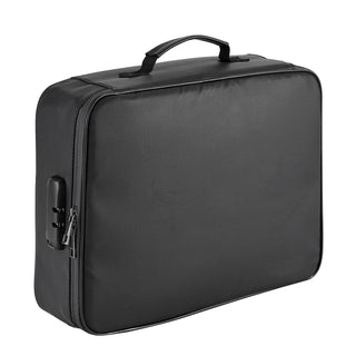 Fire-resistant two-layer document box with combination lock in black