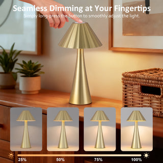 10.5 inch Modern Mini Table Lamp Set of 2, Gold