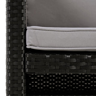 Spa Surround Spa Frame Quadrilateral Outdoor Rattan Sectional Sofa Set with Mini Sofa, Wooden Seats and Storage Spaces, Grey