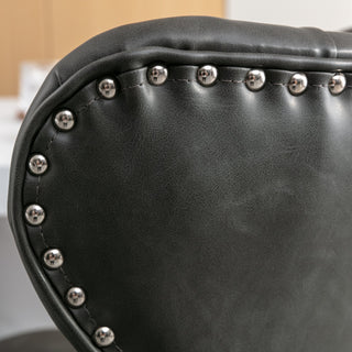 Swivel PU Barstools with Adjustable Seat Height (25-33 Inch), Modern Upholstered Chrome Base Bar Stools with Backs, Comfortable Tufted Design for Home, Pub, and Kitchen Island, Olive Green, SW1844GY