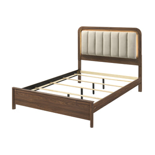 Mid-century modern queen bed in walnut, view 5