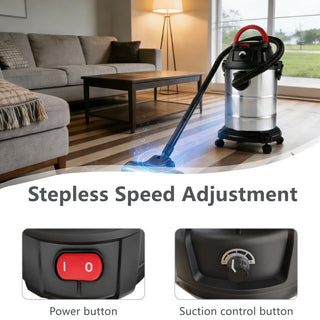 Wet Dry Vac, 8 Gallon, 6 Peak HP, 3 in 1 Shop Vacuum with Blowing Function, Wet/Dry Vacuum to Clean Floor, Upholstery, Gap, Car, Black