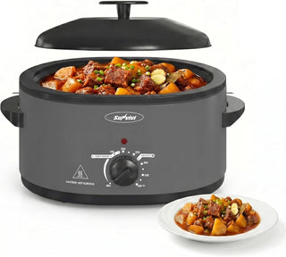Electric Roaster Oven for Small Families, 8QT Portable Roaster with Self-Basting Lid Defrost & Keep Warm, Adjustable Temp 150°F-400°F for Baking, Slow Cooking, Buffet Serving & RV Camping