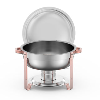 5 Qt 4-pack round chafing dish buffet set rose gold, view 7