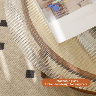 Modern Farmhouse Living Room Coffee Table Set, Stylish and Elegant Nesting Round Wooden Table,Side End table set for Living Room,Bedroom-1pc,Big Table