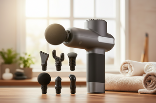 Massage Gun Deep Tissue, Percussion Muscle Massager for Athletes - with 5 Speed Levels & 6 Massage Heads, 7.4V 2500mAh Batteries, Handheld Electric Massage Gun for Pain Relief, Muscle Relaxation