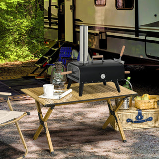 Outsunny Portable Outdoor Pizza Oven Set | Pellet Wood Fired Maker w/ Stone, Peel & Cover