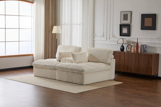 Oversized Double Chaise Lounge - Luxury Cloud Sofa Bed, White