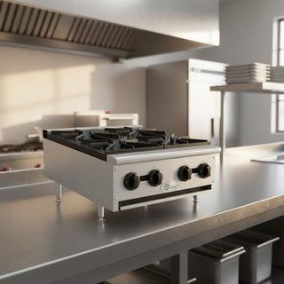 100,000 BTU Commercial Gas Hot Plate 4 Burner NG LP