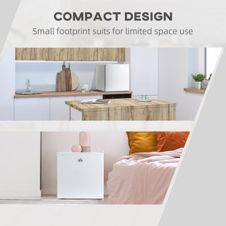 HOMCOM Mini Freezer Countertop 1.1 Cu.Ft | Compact Upright Freezer with Removable Shelves, White