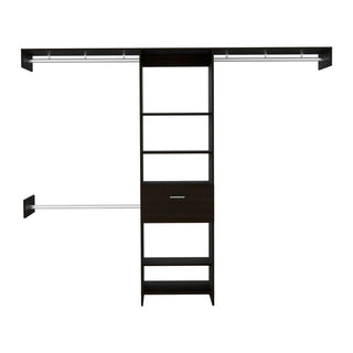 British 250 Closet System Black - Expansive 98" Modular Wardrobe and Organizer