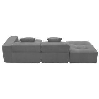 [VIDEO+New]105.5''L Shaped Modular Sectional Sofa,Minimalist Corduroy Floor Couch Set,Convertible Foam-Filled Cloud Compressed Couch for Living Room,3 PC Free Combination,No Assembly Required,3 Colors
