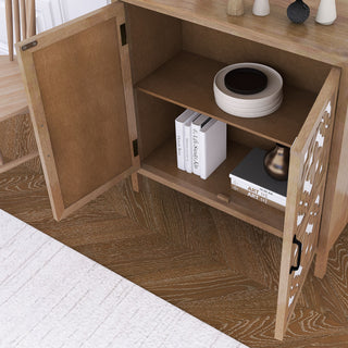 Hand-Carved 2-Doors Accent Cabinet - Traditional Craftsmanship and Functionality Combined