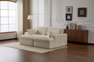 Oversized Double Chaise Lounge - Luxury Cloud Sofa Bed, White