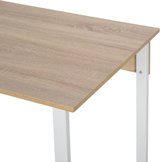HOMCOM 88" Extra Long 2-Person Computer Desk with Storage Shelves Combo – Double Workstation Writing Table for Home Office, Study, and Bookshelf, Natural Wood Color