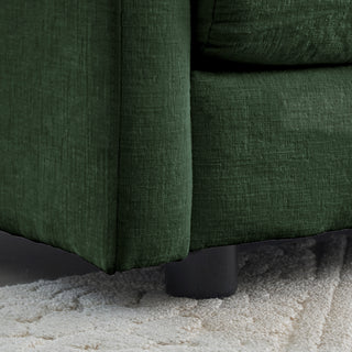Green Chenille 2-Piece Sofa Set - Modern 2+3 Seater Deep Seat Living Room Group