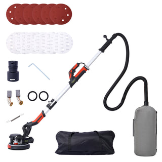 Drywall Sander, 780W Electric Drywall Sander with Vacuum Dust Collection 6.5A Motor Dustless Floor Sander with Variable Speed 900-1800RPM, LED Light, Extendable & Foldable Handle