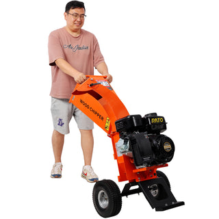 Wood Chipper Shredder Mulcher Heavy Duty 7 HP 212cc Gas Powered 3 Inch Max Capacity, EPA certificated engine