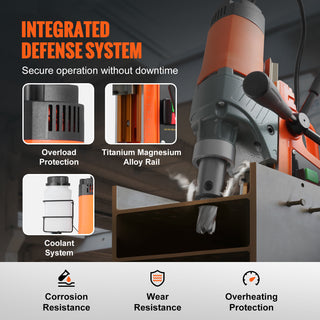 MAX-STRENGTH FERROUS-EXCAVATOR] 1450W Magnetic Drill Press | 1.57'' Boring Diameter | 12500N "High-Force" Magnet | [TOTAL-CHASSIS METAL-PENETRATION
