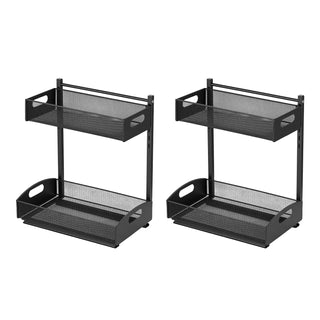 2-pack 2-tier pull out under sink organizer black, view 9