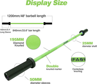 4Ft Olympic Barbell Bar - 400Lbs Capacity, 2-Inch Plates