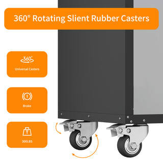 Metal Rolling Tool Cart with Wheels | Garage Storage Cabinets in Black or Gray