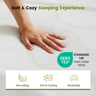 Full Size Memory Foam Mattress,12 Inch Bed Mattress,with Cooling Green Tea Gel, CertiPUR-US Certified,White