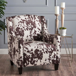 Comfy Accent Chair with Tufted Backrest, Bedroom Single Seat Arm Chair with Wooden Legs, Modern Side Chairs for Living Room