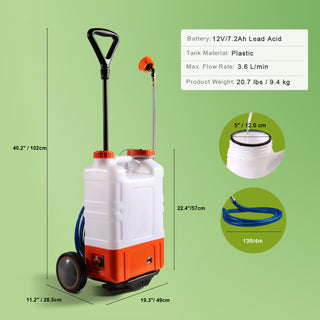 VEVOR Battery Powered Backpack Sprayer with Cart, 4 Gallon