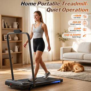 3 in 1 Under Desk Treadmill with Incline,Foldable Treadmills for Home, Walking Pad with Handle Bar for Walking and Jogging, with Remote Control & LED Display