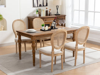 French Style Dining Chair Set of 2, Cream