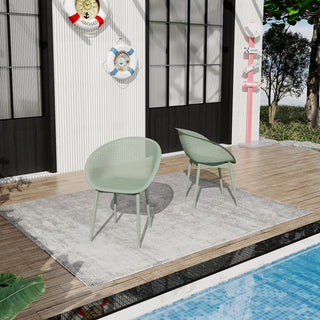 Two-piece durable single chair with mesh hollow-out design, light green, 23.23*23.23*30.91 (in), Polypropylene