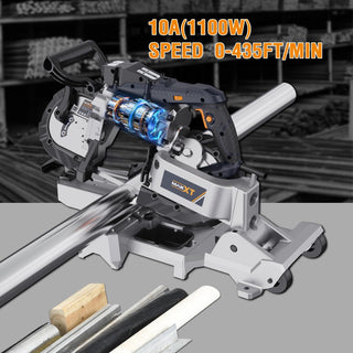 10 Amp 5" Deep Cut Bandsaw | Variable Speed Portable Metal Saw with Lightweight Aluminum Base