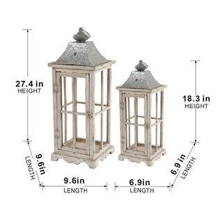 
Wooden Candle Lantern Decorative, Hurricane Lantern Holder Decor for Indoor Outdoor, Home Garden Wedding
