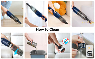 UMLO H6 BLUE Cordless Handheld Vacuum | 10KPa Strong Suction, 30-Min Runtime, HEPA Filter