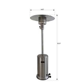 Propane Patio Heater 46,000 BTU Steel Gray Stainless Steel