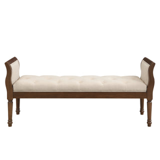 Tufted upholstered bench, view 2