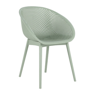 Two-piece durable single chair with mesh hollow-out design, light green, 23.23*23.23*30.91 (in), Polypropylene