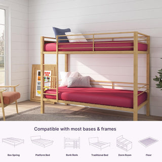 NapQueen 5 inch Twin Size Memory Foam Kids Pink Mattress with Responsive Comfort and Breathable Cover