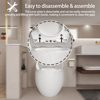 Modern Glossy White Egg Shape Toilet - 1.28 GPF Single Flush Ceramic One-Piece Design