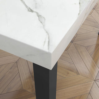 5-Piece Dining Set – Imitation Marble Tabletop with Solid Wood Table & 4 Chairs, Space-Saving Kitchen & Dining Room Furniture Set