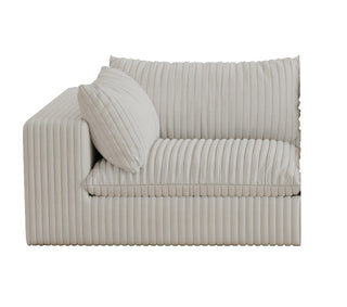 157.6" Cloud Sofa - Corduroy Deep Seat Couch, No Assembly, White