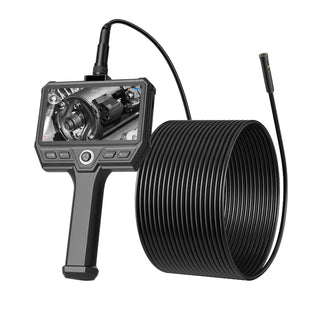 Triple Lens Endoscope with 32.8FT Newly Ultra-Rigid Cable, Industrial Borescope with Light, 5' HD IPS Screen, 8 + 2 Lights, 8X Zoom, 5000mAh, IP67 Waterproof Snake Camera for Auto, Plumbing