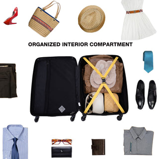 ABS Lightweight 3 Piece Luggage Sets with Spinner Wheels and TSA Lock in Yellow (20/24/28)