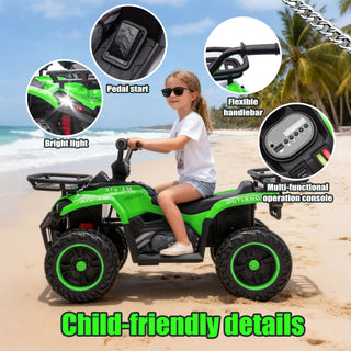 24V Kids Electric Ride On ATV (160W Total) – Off-Road Vehicle w/ Anti-Slip Tires, Storage Racks, Bluetooth & LED Headlights – High-Power System (Ages 3-5)