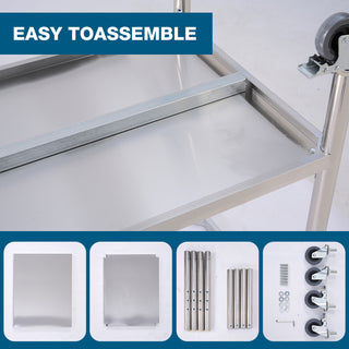 Stainless Steel Work Table 30" x 24" with Wheels | Commercial Kitchen Prep Table with Undershelf