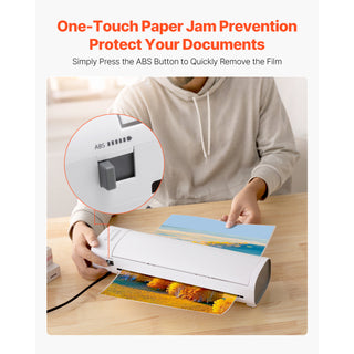 Laminator Machine, Cold and Hot Laminator for Max A3 Paper Size, 1 min Quick Warm Thermal Laminator, 3-5 mil Thickness, Ideal for Home, Office, Business, or School Supplies, White + Grey