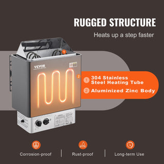 VEVOR 3KW Sauna Heater – 220V Electric Sauna Stove with Timer & Temp Control, FCC Certified for Home, Spa, or Hotel Use